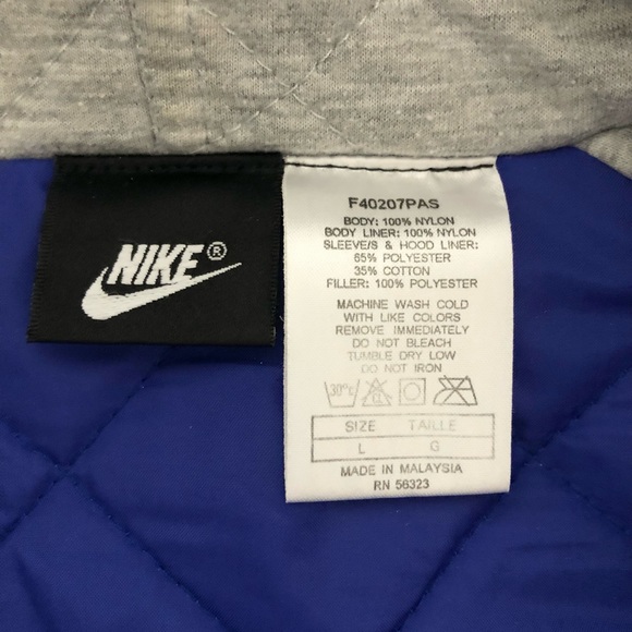 NIKE Essentials Hooded Windbreaker Jacket Quilted Lining VINTAGE - Picture 8 of 10